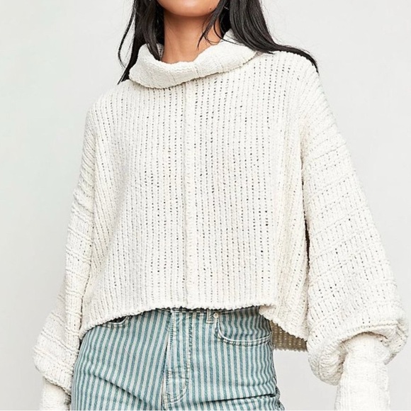 Free People Be Yours Pullover Sweater Vanilla Bean Small EUC - Picture 2 of 10